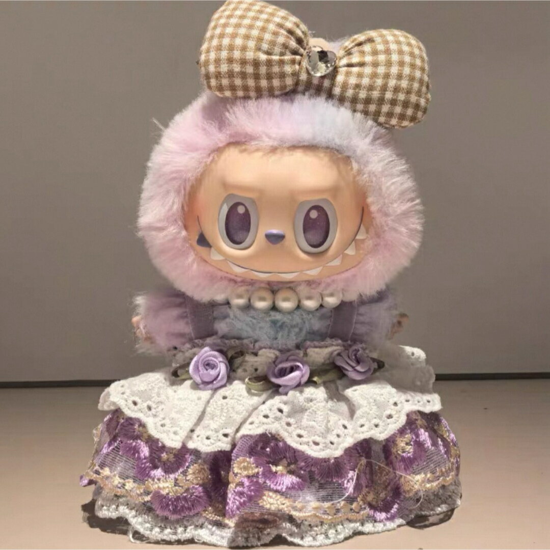 A066717新品3点セット可愛いlabubuラブブぬいぐるみ服17cm着せ替え着ぐるみ