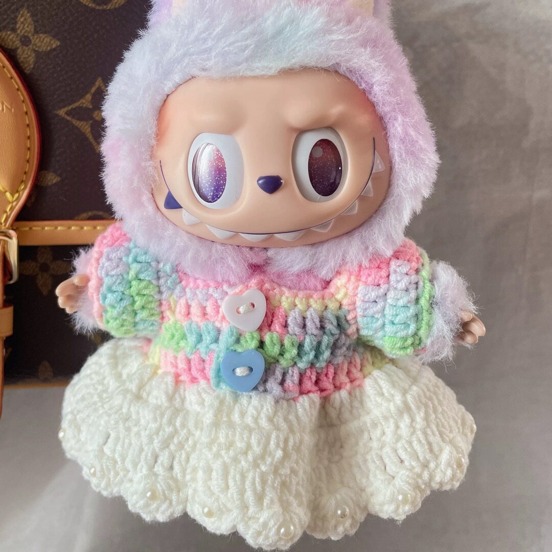 A066770新品ワンピース可愛いlabubuラブブぬいぐるみ服17cm着せ替え着ぐるみ