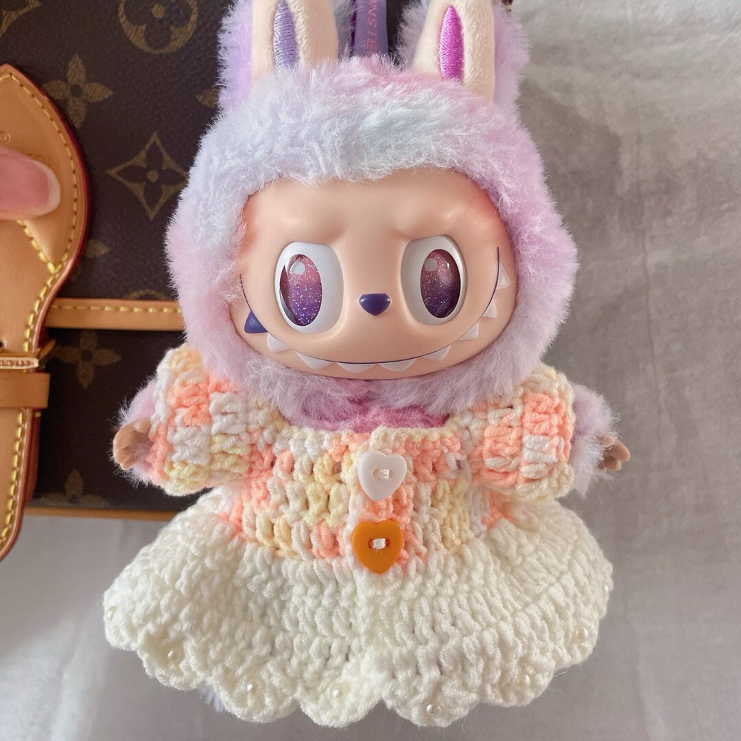 A066771新品ワンピース可愛いlabubuラブブぬいぐるみ服17cm着せ替え着ぐるみ