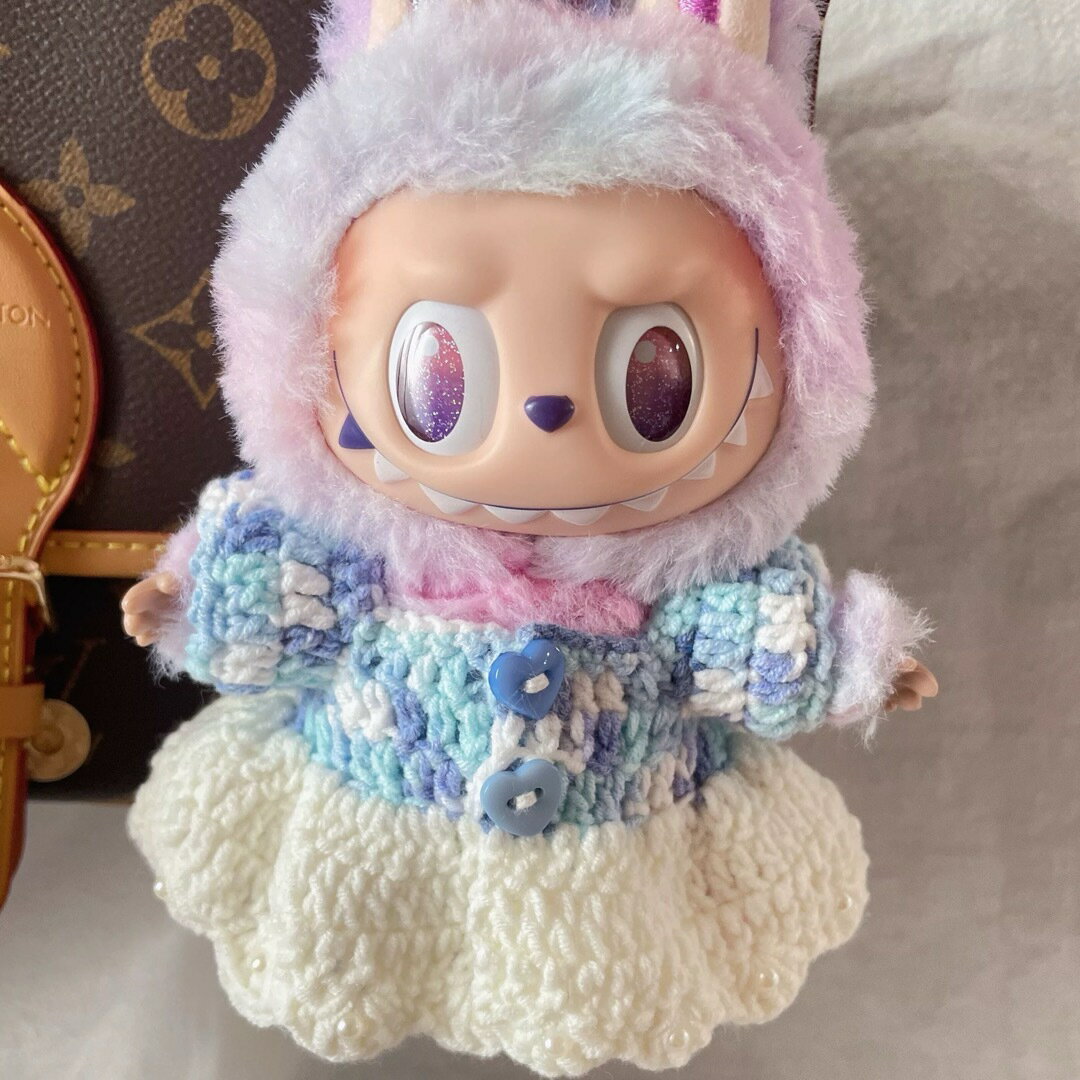 A066772新品ワンピース可愛いlabubuラブブぬいぐるみ服17cm着せ替え着ぐるみ