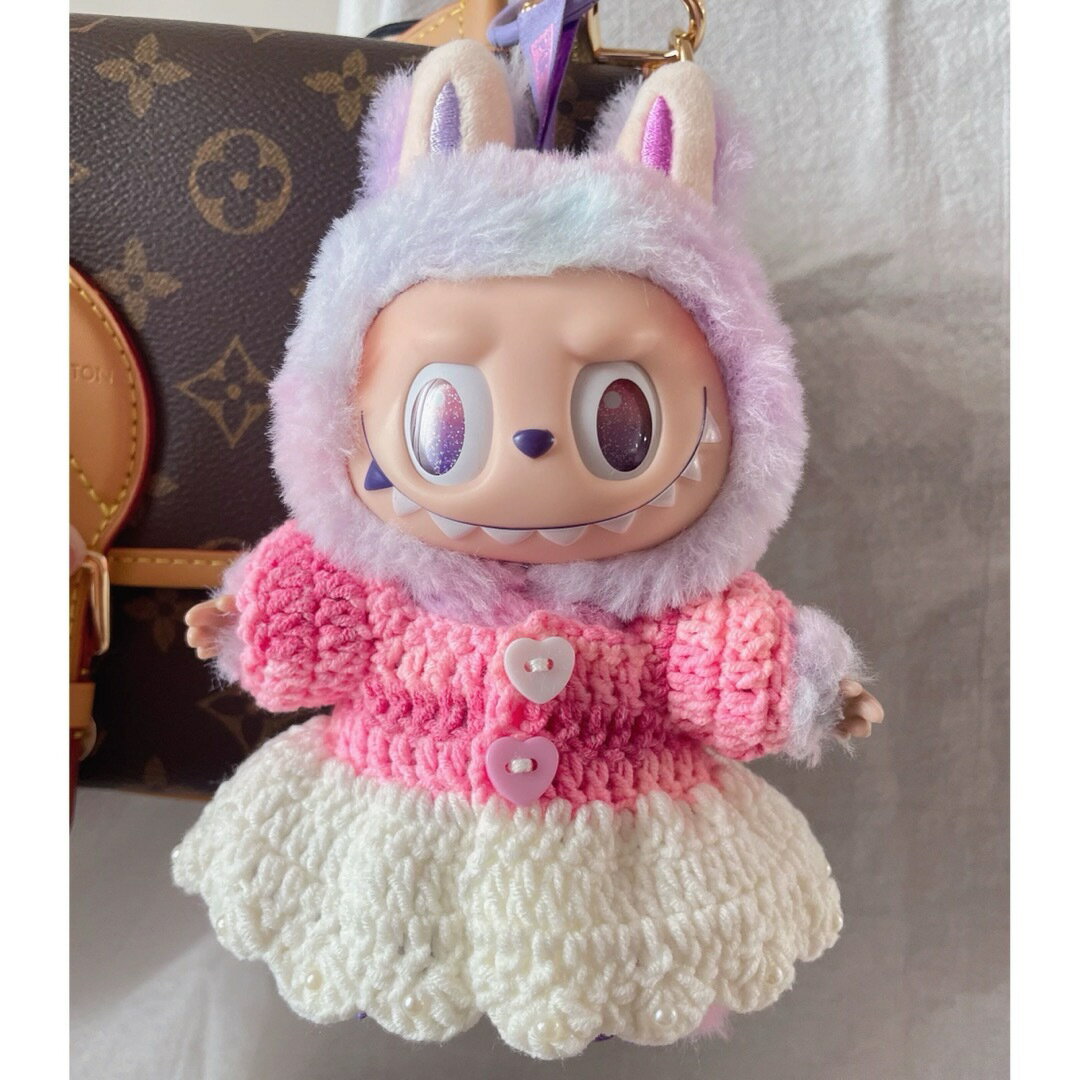 A066773新品ワンピース可愛いlabubuラブブぬいぐるみ服17cm着せ替え着ぐるみ