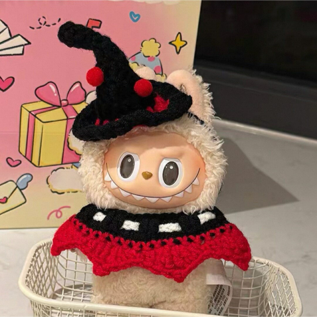 A066854新品2点セットハロウィンlabubuラブブぬいぐるみ服17cm着せ替え着ぐるみ