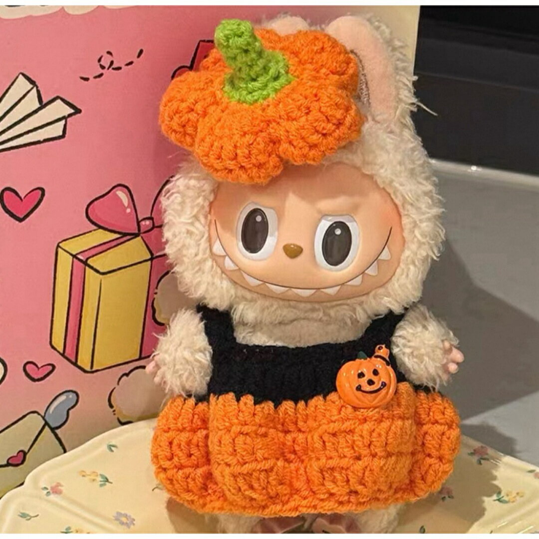 A066856新品2点セットハロウィンlabubuラブブぬいぐるみ服17cm着せ替え着ぐるみ