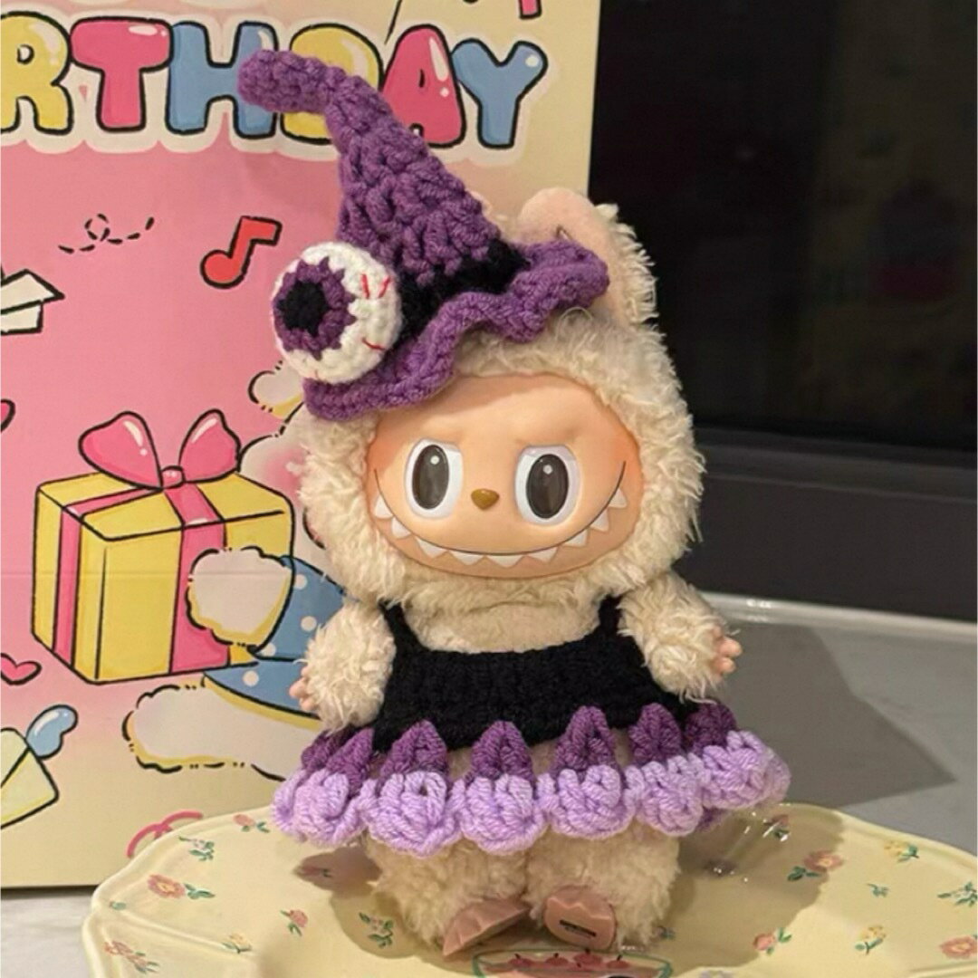 A066862新品2点セットハロウィンlabubuラブブぬいぐるみ服17cm着せ替え着ぐるみ