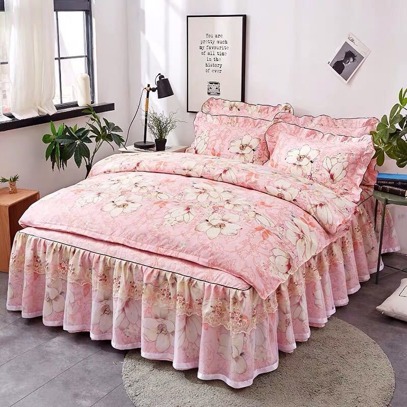 A023219ベッド用品4点セット掛け布団カバー 枕カバー ベッドパッド ワイドダブルサイズ．