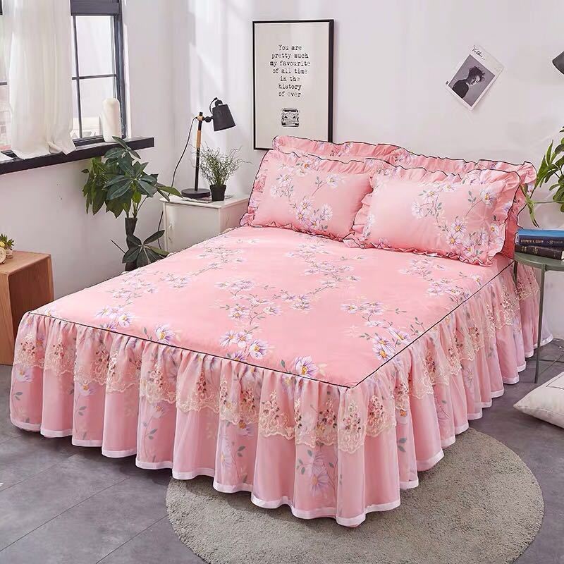 A044384ベッド用品4点セット掛け布団カバー 枕カバー ベッドパッド ワイドダブルサイズ [2]