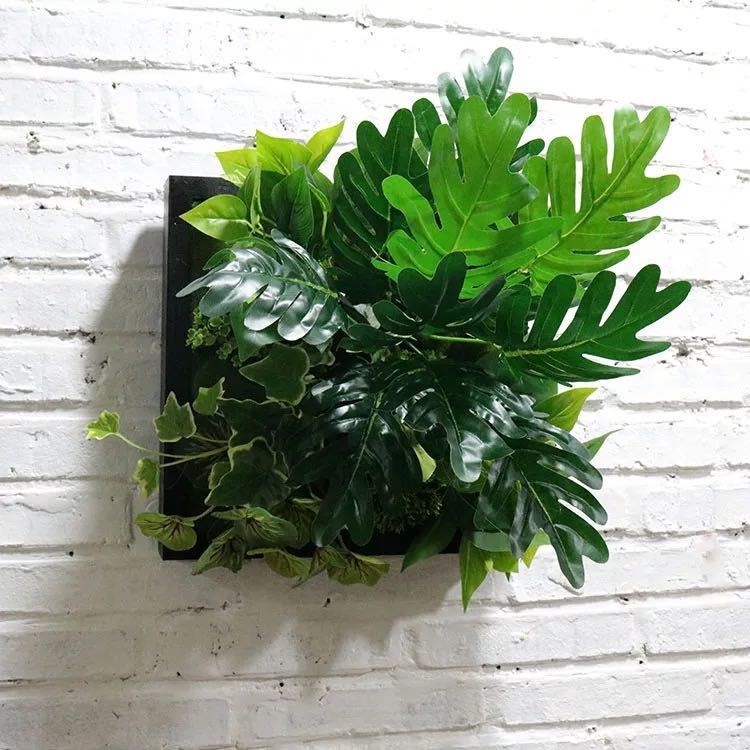 A012623壁飾り 人工観葉植物 壁掛けインテリア ディスプレイ 壁掛けミックスグリーン 造花 壁掛け