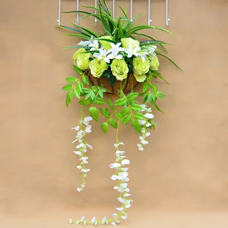 A027072壁飾り 人工観葉植物 壁掛けインテリア ディスプレイ 壁掛けミックスグリーン 造花 壁掛け