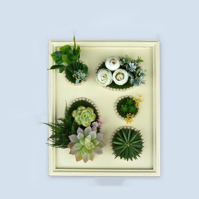A009517壁飾り 人工観葉植物 壁掛けインテリア ディスプレイ 壁掛けミックスグリーン 造花 壁掛け
