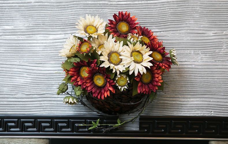 A027067壁飾り 人工観葉植物 壁掛けインテリア ディスプレイ 壁掛けミックスグリーン 造花 壁掛け．