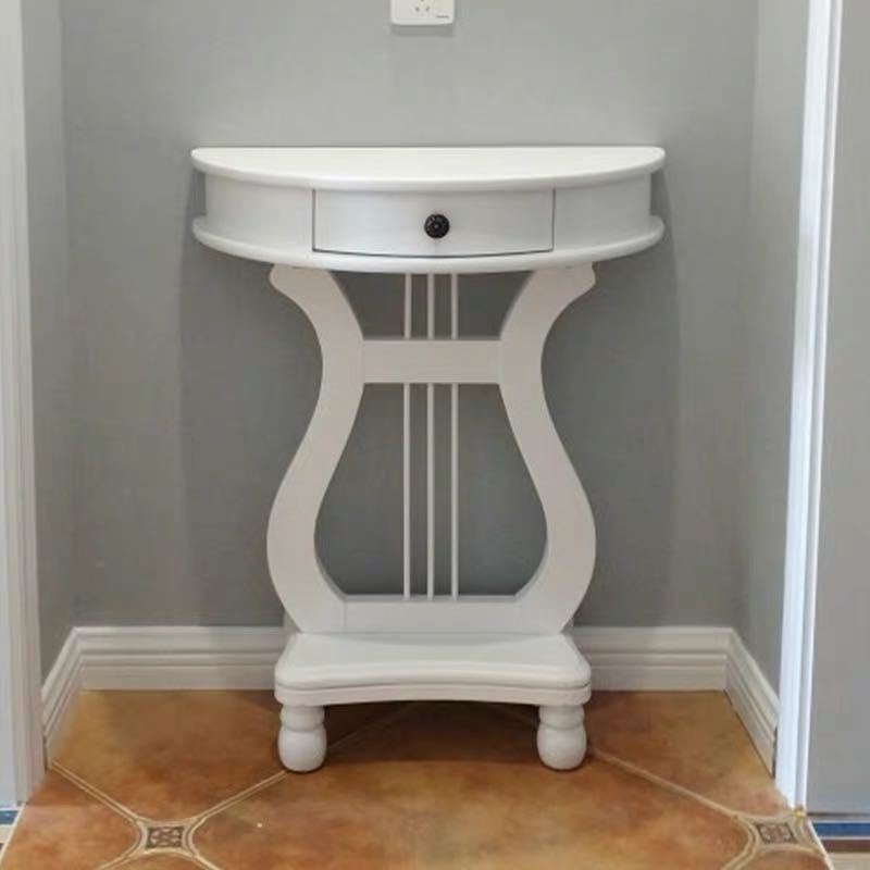 A028466サイドテーブル コンソールテーブル 玄関テーブル 花台 電話台 アンティーク調デザイン　半円コンソールテーブル 2