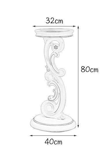 A025781サイドテーブル コンソールテーブル 玄関テーブル 花台 電話台 アンティーク調デザイン .高さ80cm [2]