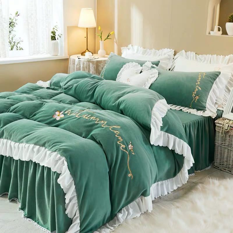 A009545高級ワイドダブル ベッド用品4点セット ．寝具 ボックスシーツ 枕カバー掛け布団カバー ベッドカバー 別サイズあり