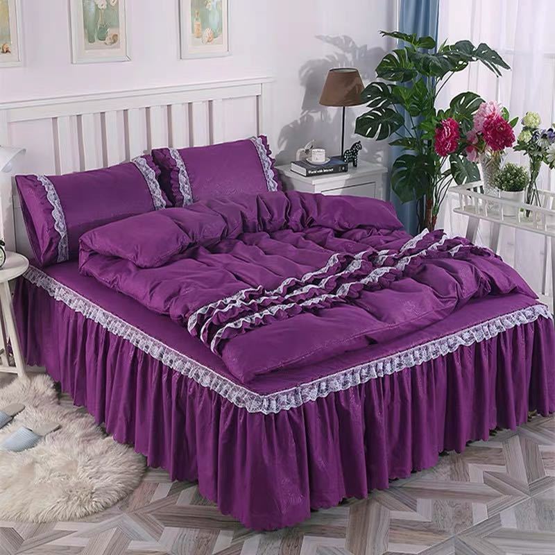 A040316ワイドダブル ベッド用品4点セット 寝具 ボックスシーツ　枕カバー掛け布団カバー ベッドカバー..