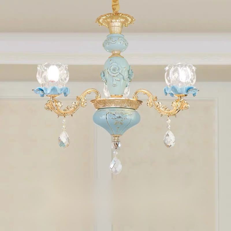 Ceiling Lights - A056460高級ペンダントライト．洋風照明　シャンデリア．北欧デザイン シーリングライト不可 天井照明 3灯 水晶ライト 電源直結タイプ
