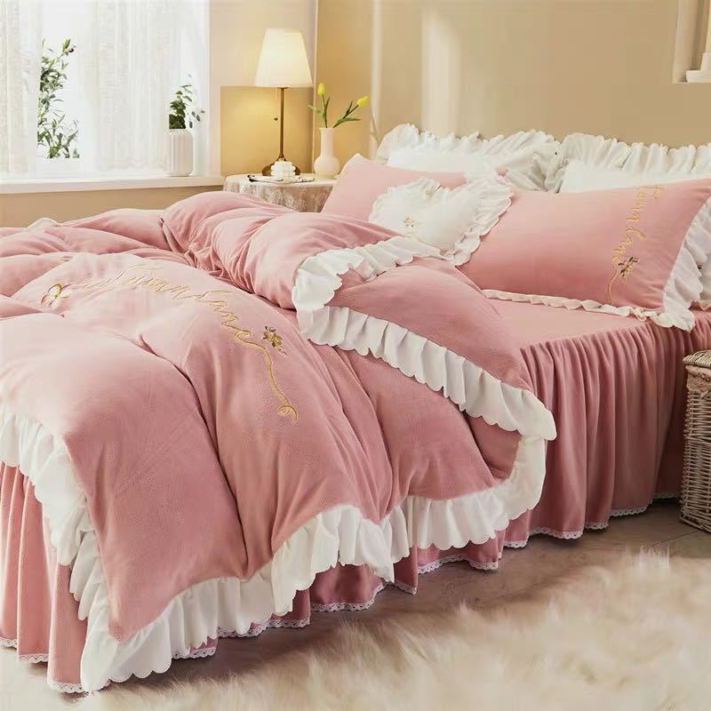 A029805高級ワイドダブル ベッド用品4点セット 寝具 ボックスシーツ　枕カバー掛け布団カバー ベッドカ..