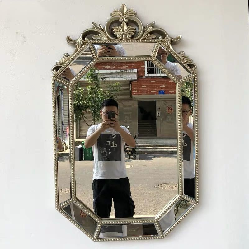 A035743高級豪華鏡 アンティーク調 壁掛け鏡 壁掛け ．壁掛けミラー ウォールミラー 65x105cm 大きいサイズ