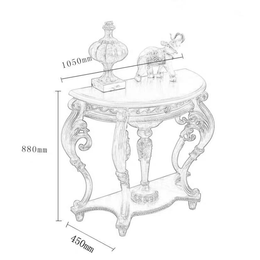 A045857高級サイドテーブル コンソールテーブル 玄関テーブル 花台 電話台 アンティーク調デザイン幅105cm [2]