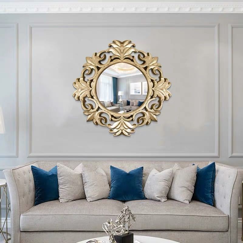 A016218高級豪華鏡 アンティーク調 壁掛け鏡 壁掛け 壁掛けミラー ウォールミラー 80x80cm [3]