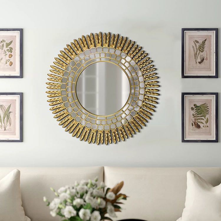 豪華鏡 アンティーク調 壁掛け鏡 壁掛け 壁掛けミラー ウォールミラー 80x80 高級鏡