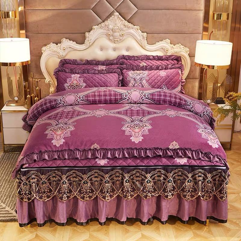 A029897高級絨ワイドダブル ベッド用品4点セット 寝具 ボックスシーツ 枕カバー掛け布団カバー ベッドカバー 別サイズあり