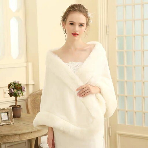 A062737豪華肩掛け 大判ショール ファーストール .毛皮風ケープ 結婚式 ボレロ ポンチョ A062737豪華肩掛け 大判ショール ファーストール .毛皮風ケープ 結婚式 ボレロ ポンチョ