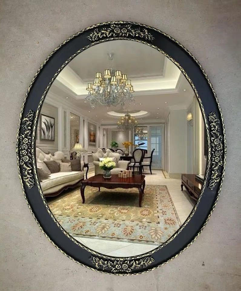 A035843豪華鏡 アンティーク調 壁掛け鏡 壁掛け ．壁掛けミラー ウォールミラー 55x67