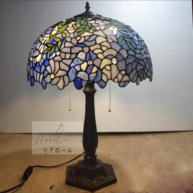 A001035豪華ステンドグラス テーブルライト ．卓上照明 ステンドランプ