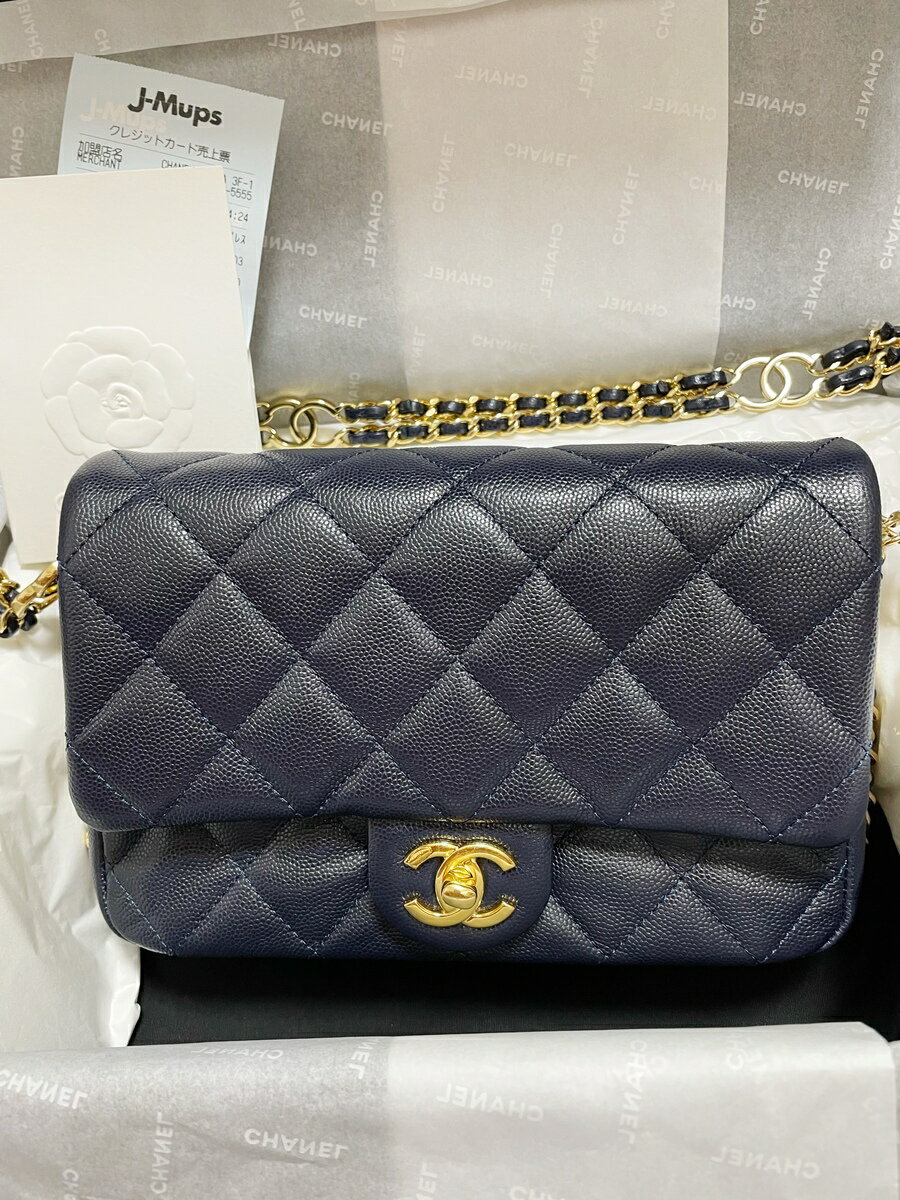 シャネル フォーマルバッグ レディース 【入荷極少】CHANEL シャネル23 クルーズ ミニフラップバッグ CCチェーン 入手困難 人気完売　ゴールド金具人気