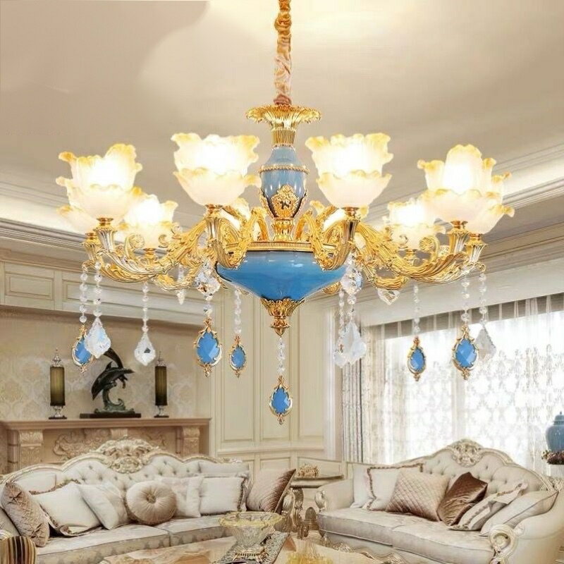 A010279ペンダントライト．洋風照明　シャンデリア　北欧デザイン シーリングライト不可 天井照明.水晶10灯 電源直結タイプ