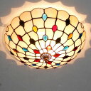 A043896ステンドグラス.ペンダントライト豪華天井照明ステンドグラスランプ ガラス工芸品 電源直結タイプ