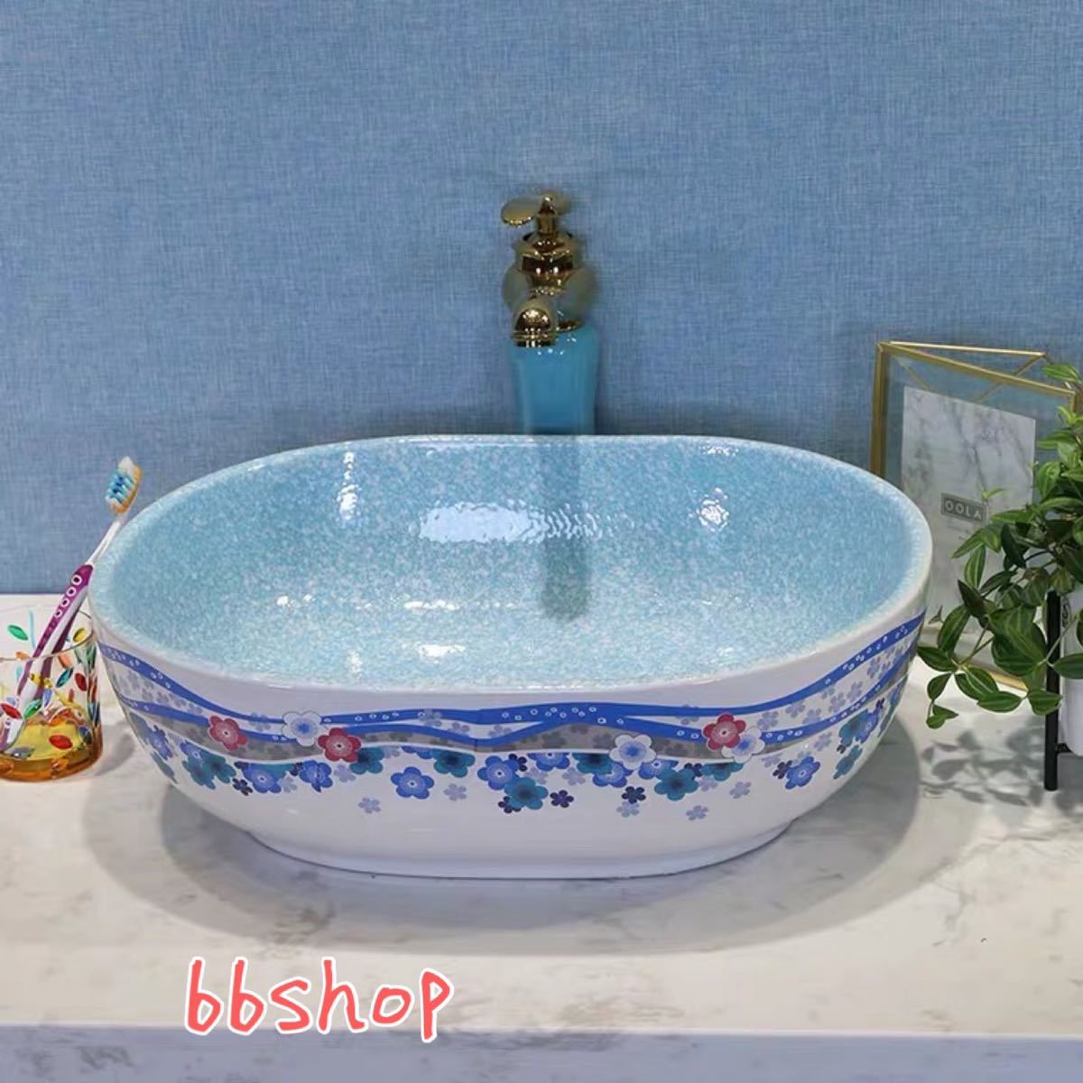 A048732洗面ボール 高級洗面台 ．洗面ボウルセット 陶器 手水鉢 手洗器 手洗い鉢 ...