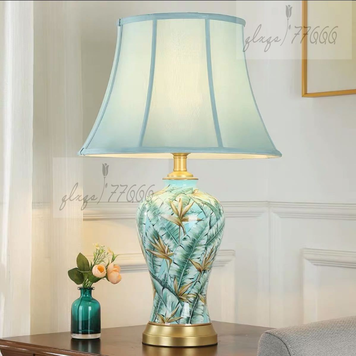 A062572照明スタンドライト テーブルランプ デスクライト． 高級陶器卓上ステンド