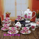 A026263ティー・コーヒーカップセット カップ&ソーサー6客セット 花柄 姫系雑貨 上品 陶磁器ティーセット
