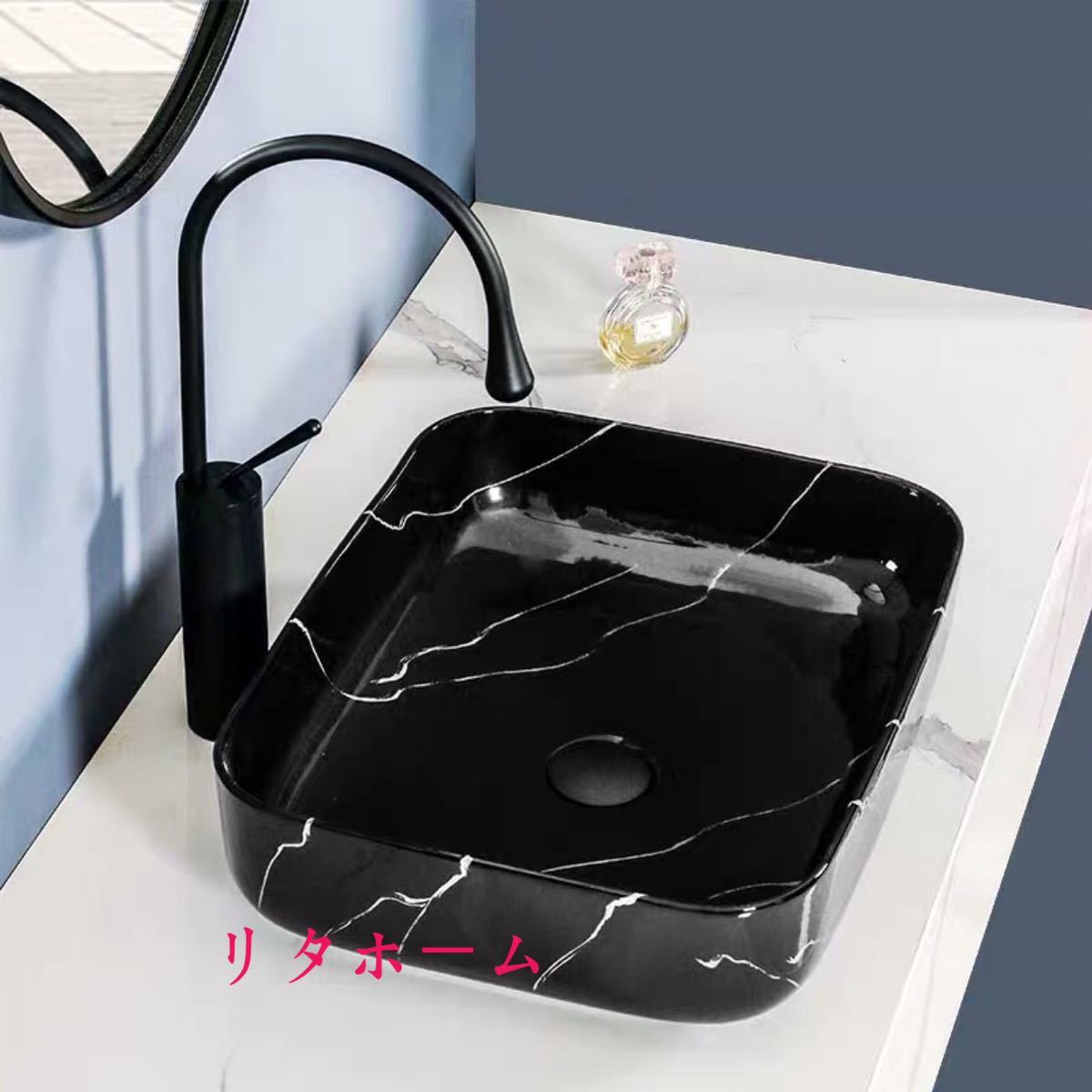 A040758洗面ボール 高級洗面台 ．洗面ボウルセット 陶器 手水鉢 手洗器 手洗い鉢 洗面器 蛇口 排水金具..