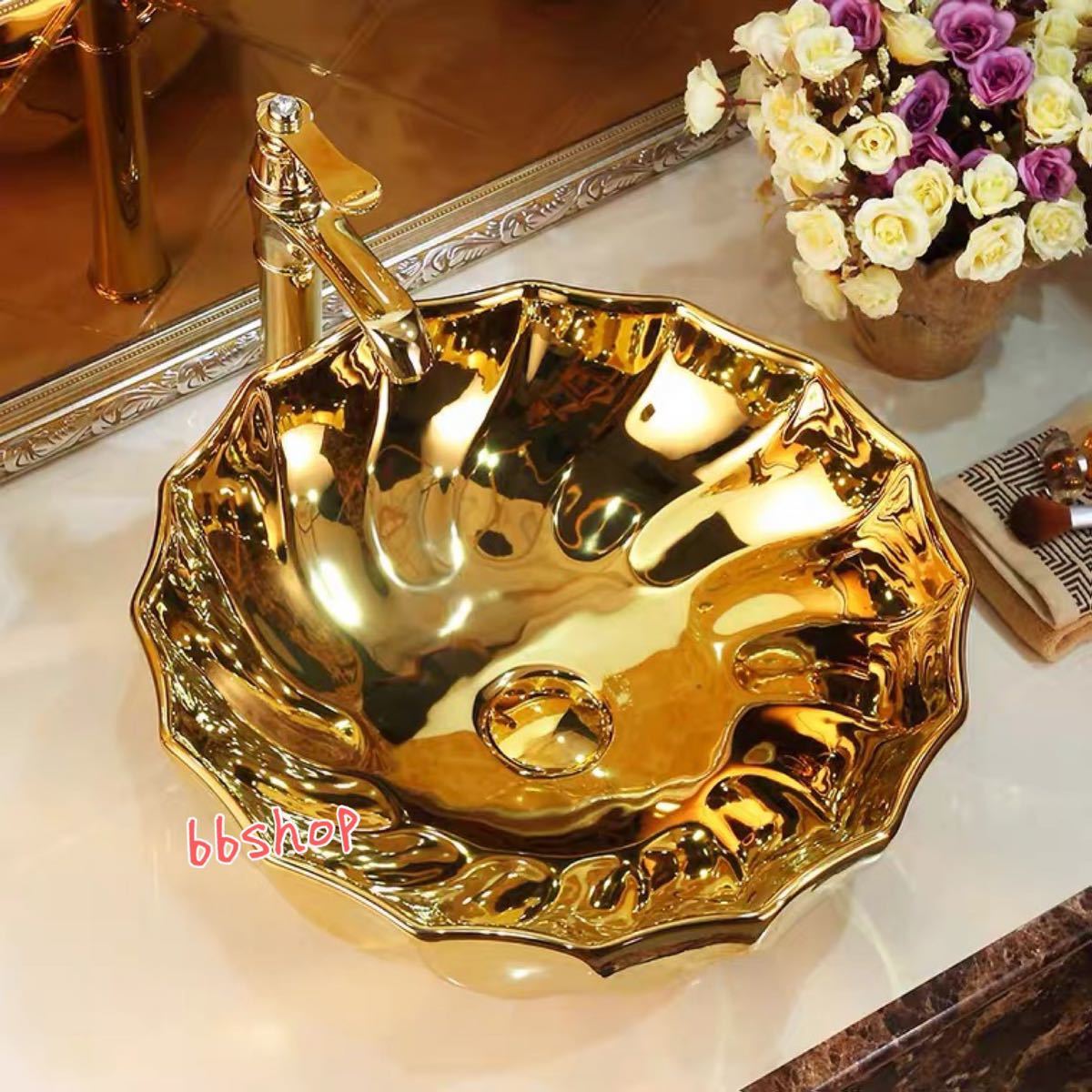 A028892洗面ボール 高級洗面台 ．洗面ボウルセット 陶器 手水鉢 手洗器 手洗い鉢 ...