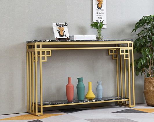 A036236高級人造大理石サイドテーブル コンソールテーブル 玄関テーブル 花台 電話台 アンティーク調デザイン 幅100cm [2]