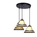 A015647ステンドグラス ペンダントライト 豪華天井照明ステンドグラスランプ ガラス工芸品. 電源直結タイプ