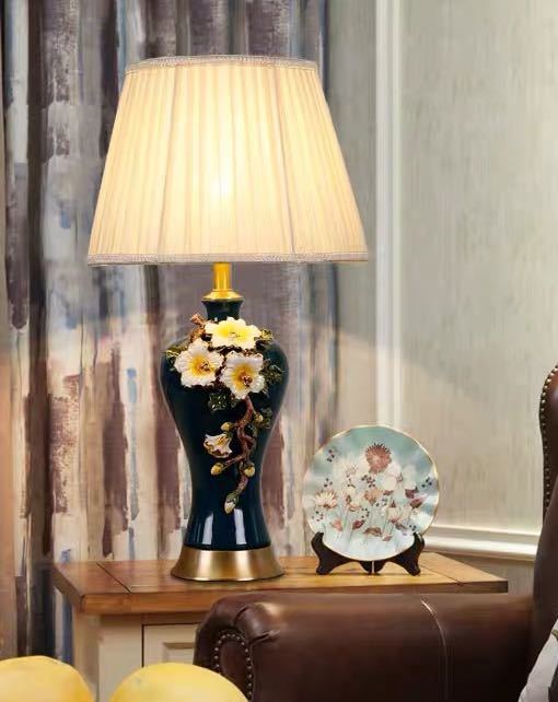 Orchid Lamps - A035451照明スタンドライト テーブルランプ デスクライト 卓上ステンド 高級琺瑯陶器テーブルスタンド