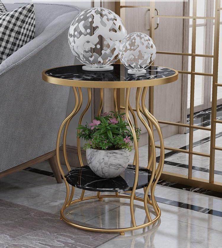 A013096高級サイドテーブル 人造大理石 .コンソールテーブル 玄関テーブル 花台 電話台 アンティーク調デザイン 幅50cm [2]