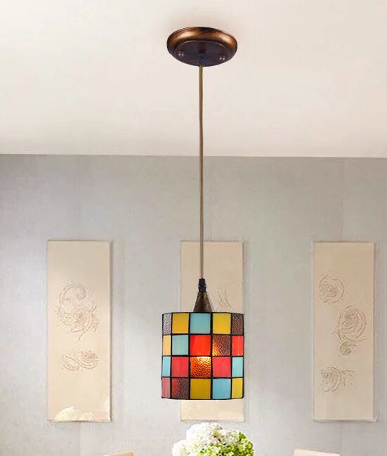 Vaulted Ceiling - A025934ステンドグラス．ペンダントライト．天井照明ステンドグラスランプ ガラス工芸品 電源直結タイプ