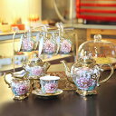 A028874ティー・コーヒーカップセット カップ&ソーサー6客セット 花柄 姫系雑貨 上品 陶磁器ティーセット
