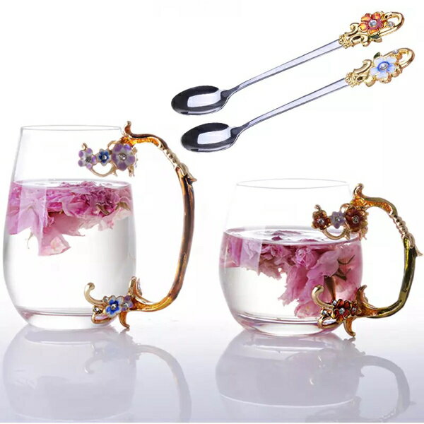 Rakuten - A029544耐熱 ガラス ガラス製 ティーカップ 4点セット食器 コーヒーカップ