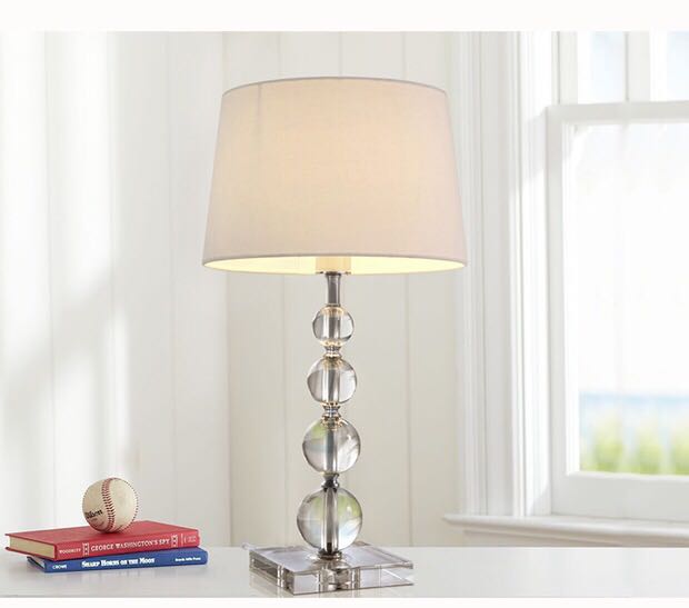 A011978照明白水晶スタンドライト テーブルランプ デスクライト ．卓上ステンド。