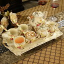 A003358姫系ティーカップ&ソーサー 4客セット 花柄,陶器