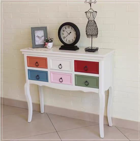 A036385高級サイドテーブル コンソールテーブル .玄関テーブル 花台 電話台 .アンティーク調デザイン 幅90cm [3]