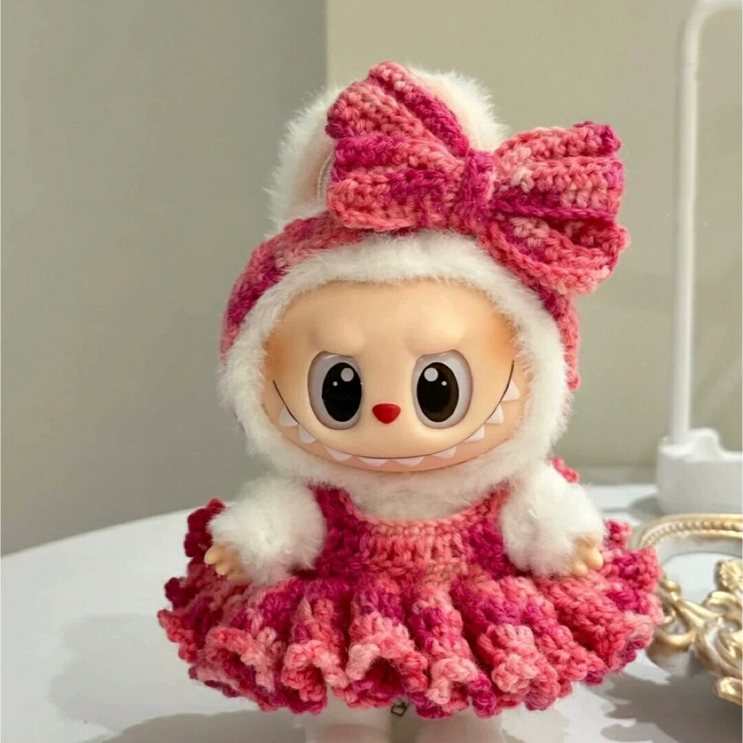 新品2点セットワンピースlabubuラブブぬいぐるみ服17cm着せ替え着ぐるみ服