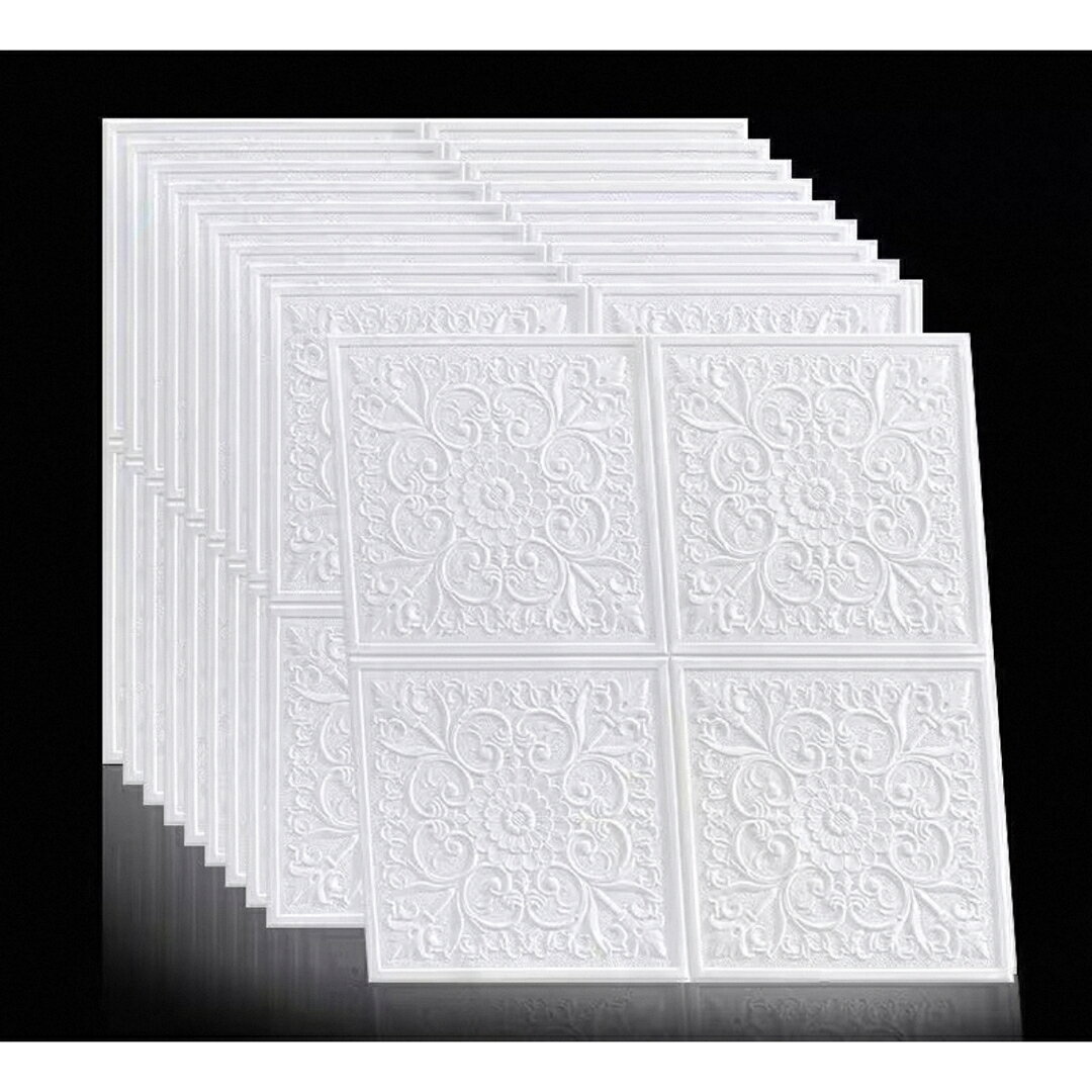 乐天商城 - 40枚 70cm×70cm背景壁 3D立体レンガ模様壁紙 防水 汚い防止カビ防止