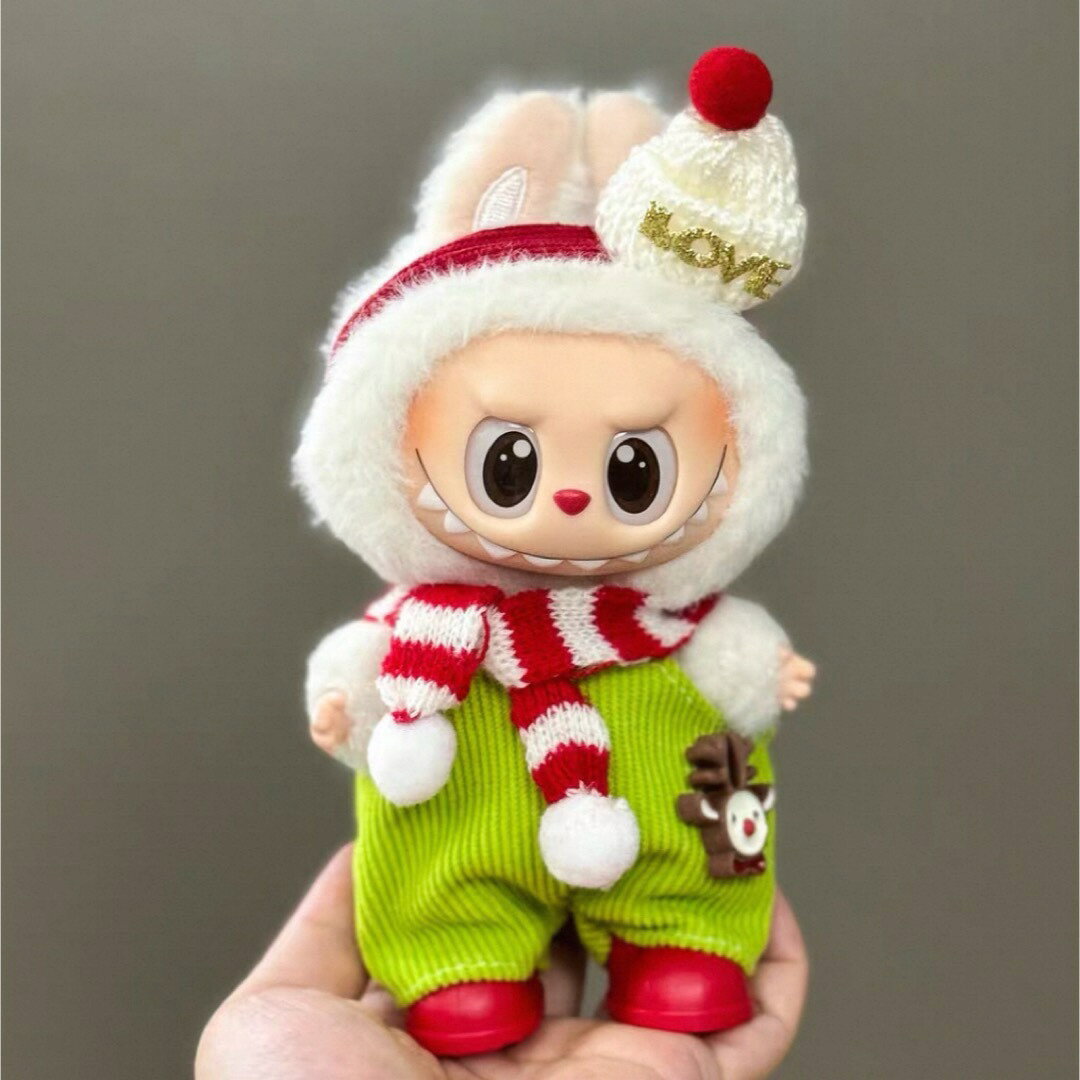 新品4点セットクリスマスlabubuラブブぬいぐるみ服17cm着せ替え着ぐるみ服