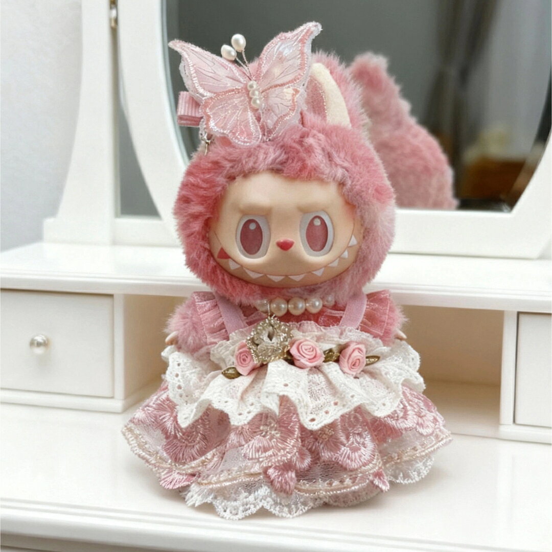 新品3点セットワンピースlabubuラブブぬいぐるみ服17cm着せ替え着ぐるみ服
